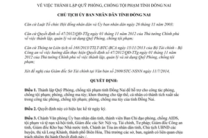 Quyết định 2260/QĐ-UBND năm 2014 thành lập Quỹ Phòng chống tội phạm Đồng Nai