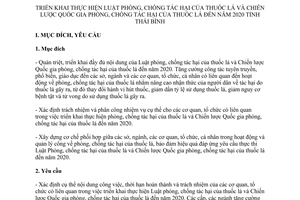 Kế hoạch 32/KH-UBND phòng chống tác hại của thuốc lá đến 2020 Thái Bình 2014