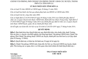 Quyết định 10/2014/QĐ-UBND tiêu chuẩn chức danh Trưởng Phó các đơn vị chuyên viên Sơn La
