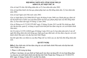 Nghị quyết 08/2014/NQ-HĐND mức chi cải cách hành chính Nhà nước Ninh Thuận