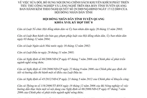 Nghị quyết 09/2014/NQ-HĐND sửa đổi chính sách khuyến khích phát triển tiểu thủ công nghiệp làng nghề Tuyên Quang