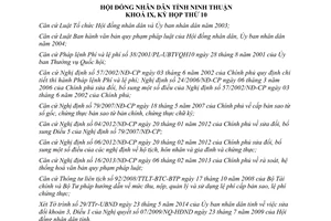 Nghị quyết 12/2014/NQ-HĐND sửa đổi 07/2009/NQ-HĐND Ninh Thuận