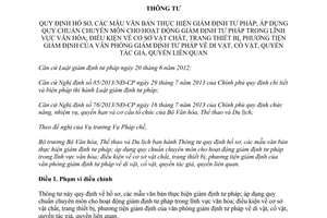 Thông tư 07/2014/TT-BVHTTDL hồ sơ mẫu văn bản thực hiện giám định tư pháp