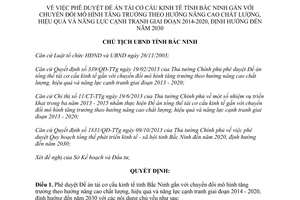 Quyết định 757/QĐ-UBND tái cơ cấu kinh tế chuyển đổi mô hình tăng trưởng nâng cao chất lượng Bắc Ninh 2014