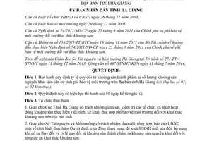 Quyết định 11/2014/QĐ-UBND tỷ lệ quy đổi khoáng sản nguyên khai tính phí bảo vệ môi trường Hà Giang