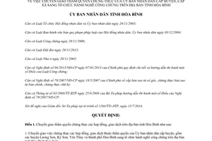 Quyết định 16/2014/QĐ-UBND chuyển giao thẩm quyền chứng thực sang tổ chức công chứng Hòa Bình