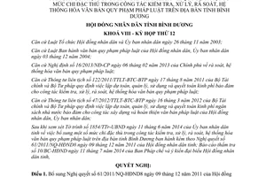Nghị quyết 22/2014/NQ-HĐND8 bổ sung 61/2011/NQ-HĐND8 chi đặc thù kiểm tra văn bản pháp luật Bình Dương