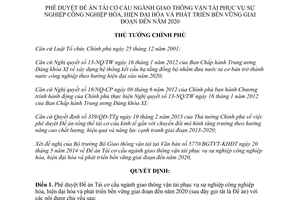 Quyết định 1210/QĐ-TTg 2014 Tái cơ cấu ngành giao thông vận tải đến 2020