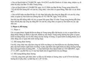 Hướng dẫn 25-HD/BTCTW chế độ phụ cấp công tác đảng đoàn thể cán bộ công chức công tác kiểm tra đảng 2015