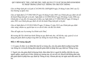 Thông tư 97/2014/TT-BTC chế độ thu nộp quản lý sử dụng phí giám định tư pháp truyền thông