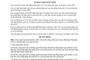 Quyết định 26/2014/QĐ-UBND hỗ trợ đối với cán bộ công chức làm việc tại Bộ phận Tiếp nhận hồ sơ Trả kết quả Bình Dương