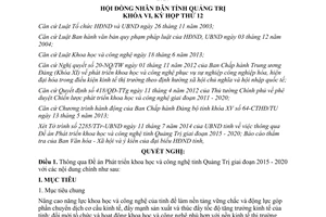 Nghị quyết 08/2014/NQ-HĐND Phát triển khoa học công nghệ Quảng Trị 2015 2020