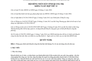 Nghị quyết 09/2014/NQ-HĐND chính sách khuyến công Quảng Trị