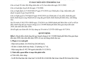 Quyết định 2302/QĐ-UBND 2014 điều chỉnh quy hoạch chung tỷ lệ 1/10.000 Biên Hòa Đồng Nai 2030 tầm nhìn 2050