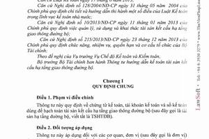 Thông tư 98/2014/TT-BTC hướng dẫn kế toán tài sản kết cấu hạ tầng giao thông đường bộ