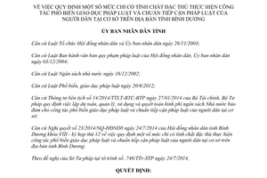 Quyết định 30/2014/QĐ-UBND chi phổ biến giáo dục pháp luật người dân tại cơ sở Bình Dương