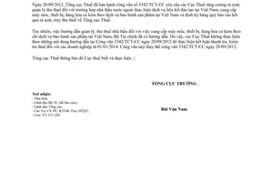 Công văn 2501/TCT-CC năm 2014 quản lý thuế Nhà thầu nước ngoài