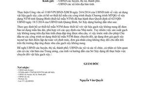 Công văn 802/SXD-QLHĐXD 2014 sử dụng gạch tuynel công trình thuộc Chương trình xây dựng nông thôn mới Quảng Bình