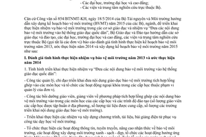 Công văn 3411/BGDĐT-KHCNMT 2014 hướng dẫn xây dựng kế hoạch bảo vệ môi trường 2015
