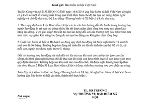 Công văn 2354/LĐTBXH-BHXH 2014 bảo hiểm xã hội người lao động