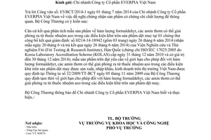 Công văn 6308/BCT-KHCN 2014 chứng nhận sản phẩm chất lượng thông quan