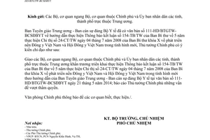 Công văn 5076/VPCP-KGVX 2014 thực hiện 154-TB/TW 5 năm thực hiện Chỉ thị 24-CT/TW