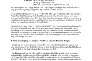 Công văn 9243/BTC-TCHQ năm 2014 xử lý thuế xuất khẩu gỗ samu có nguồn gốc nhập khẩu