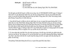 Công văn 5137/VPCP-QHQT năm 2014 danh mục dự án sử dụng viện trợ Chính phủ Cô-oét