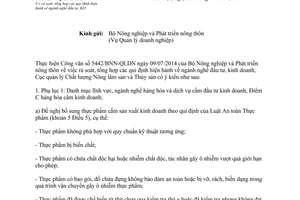Công văn 1277/QLCL-CL1 năm 2014 rà soát tổng hợp quy định ngành nghề đầu tư kinh doanh
