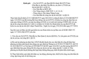 Công văn 8631/BGTVT-TTr 2014 đảm bảo an toàn giao thông lao động vệ sinh môi trường cải tạo QL1 QL14