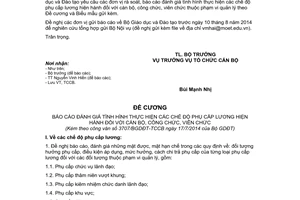 Công văn 3707/BGDĐT-TCCB 2014 đánh giá phụ cấp lương cán bộ công viên chức