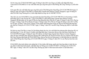 Công văn 6877/BCT-TCNL 2014 xuất khẩu than qua cảng biển quốc tế Hải Phòng