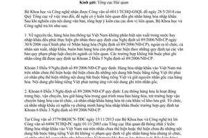 Công văn 2598/BKHCN-TTra 2014 ghi nhãn hàng hóa nhập khẩu