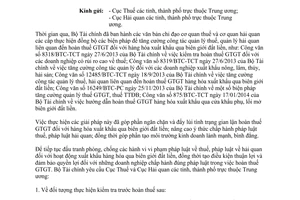 Công văn 10024/BTC-TCT 2014 quản lý thuế hải quan hàng hóa xuất khẩu qua biên giới đất liền