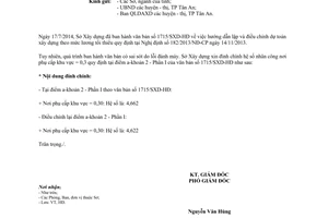 Công văn 1759/SXD-HĐ 2014 đính chính hệ số nhân công trong văn bản 1715/SXD-HĐ Long An