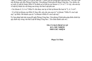 Công văn 2573/UBPL13 2014 đính chính lỗi kỹ thuật trong văn bản Luật phá sản