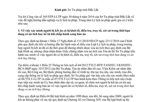 Công văn 365/TTLLTPQG-HCTH hướng dẫn nghiệp vụ lý lịch tư pháp 2014