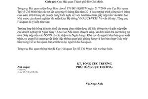 Công văn 9295/TCHQ-VNACCS 2014 vướng mắc triển khai Hệ thống VNACCS