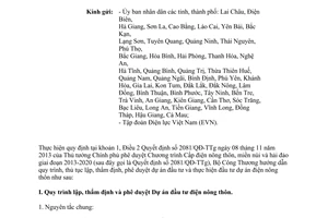 Công văn 7048/BCT-TCLN 2014 thực hiện đầu tư dự án Cấp điện nông thôn từ lưới điện quốc gia