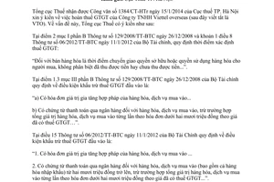 Công văn 2881/TCT-DNL 2014 khấu trừ hoàn thuế giá trị gia tăng