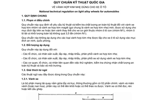 Quy chuẩn kỹ thuật quốc gia QCVN 78:2014/BGTVT về Vành hợp kim nhẹ dùng cho xe ô tô