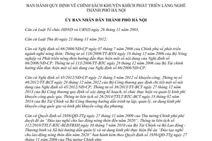 Quyết định 31/2014/QĐ-UBND chính sách khuyến khích phát triển làng nghề Hà Nội