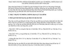 Kế hoạch 130/KH-UBND chương trình hành động Quốc gia về phòng chống bạo lực gia đình Hà Giang