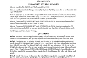 Quyết định 21/2014/QĐ-UBND phối hợp công bố niêm yết thủ tục hành chính báo cáo kết quả thực hiện Điện Biên