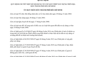 Quyết định 27/2014/QĐ-UBND cấp giấy phép xây dựng Thành phố Hồ Chí Minh