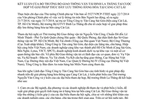 Thông báo 790/TB-BGTVT 2014 giải pháp thúc đẩy lưu thông hàng hóa bến cảng Cát Lái