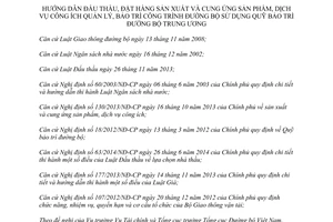 Thông tư 31/2014/TT-BGTVT đấu thầu đặt hàng sản xuất cung ứng sản phẩm Quỹ bảo trì đường bộ