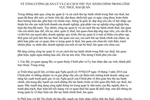 Chỉ thị 24/CT-TTg 2014 quản lý cải cách thủ tục hành chính thuế hải quan