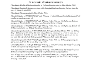 Quyết định 55/2014/QĐ-UBND công bố đơn giá xây dựng công trình Phần sửa chữa Ninh Thuận