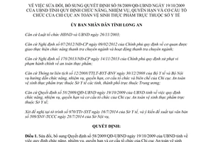 Quyết định 36/2014/QĐ-UBND sửa đổi 58/2009/QĐ-UBND cơ cấu tổ chức Chi cục An toàn thực phẩm Long An